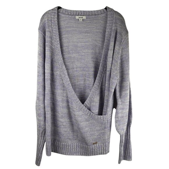 Kensie Womens Light Purple Deep V-Neck Oversized Knit Sweater XL Acrylic & Metal - Picture 1 of 9